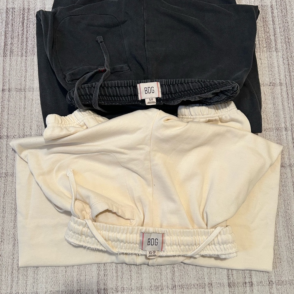 BDG Black and Cream Jogger Trio Small. Third black with purple on the side.